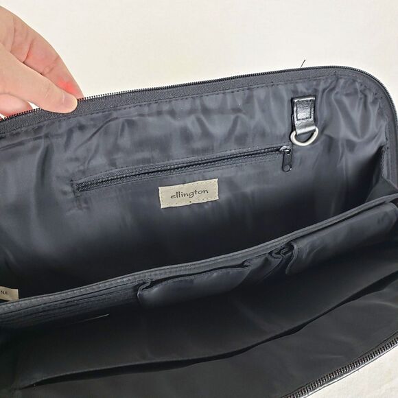 Ellington Satchel Tote Bag Black Leather Structured Retro 90s Minimalist City - Picture 10 of 11